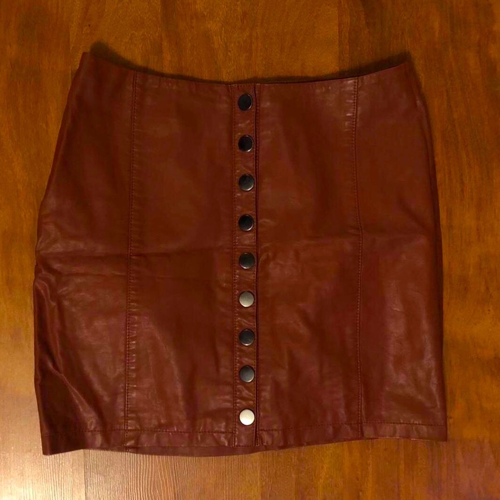 Free People Modern Femme Vegan Leather Mini Skirt